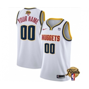 Men's Denver Nuggets Active Player Custom White 2023 Finals Association Edition Stitched Basketball Jersey