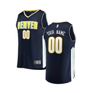 Men's Denver Nuggets Navy Custom Basketball Jersey - Icon Edition