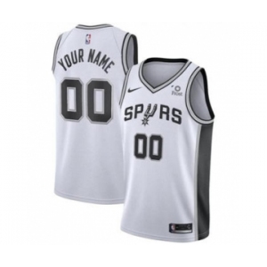 Men's San Antonio Spurs Active Player Custom White Stitched Basketball Jersey