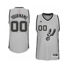 Mens San Antonio Spurs Gray Custom Swingman Alternate Jersey