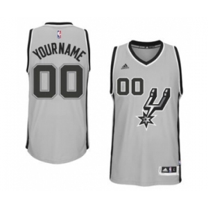 Mens San Antonio Spurs Gray Custom Swingman Alternate Jersey