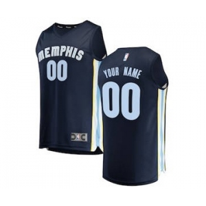 Men's Memphis Grizzlies Navy Custom Basketball Jersey - Icon Edition