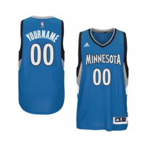 Mens Minnesota Timberwolves Blue Custom Swingman Road Jersey