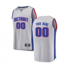 Men's Detroit Pistons Gray Custom Basketball Jersey - Statement Edition