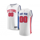 Men's Detroit Pistons White Custom Basketball Jersey - Association Edition