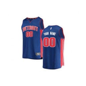 Youth Detroit Pistons Blue Custom Basketball Jersey - Icon Edition