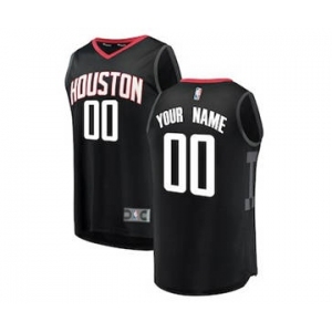 Youth Houston Rockets Black Custom Basketball Jersey - Statement Edition