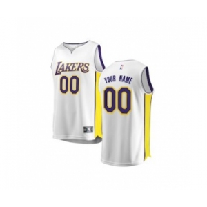 Youth Los Angeles Lakers White 2017-2018 Custom Basketball Jersey - Association Edition
