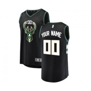 Youth Milwaukee Bucks Black Custom Basketball Jersey - Statement Edition