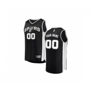 Youth San Antonio Spurs Black Custom Basketball Jersey - Icon Edition