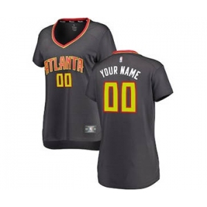 Women's Atlanta Hawks Black Custom Basketball Jersey - Icon Edition