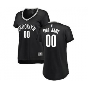 Women's Brooklyn Nets Black Custom Basketball Jersey - Icon Edition