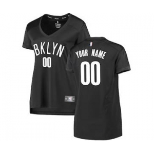 Women's Brooklyn Nets Charcoal Custom Basketball Jersey