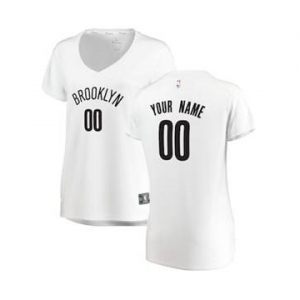 Women's Brooklyn Nets White Custom Basketball Jersey - Association Edition
