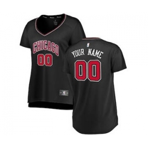 Women's Chicago Bulls Black Custom Basketball Jersey