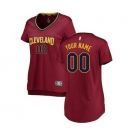 Women's Cleveland Cavaliers Wine Custom Basketball Jersey - Icon Edition