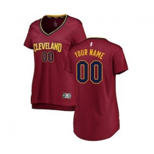 Women's Cleveland Cavaliers Wine Custom Basketball Jersey - Icon Edition