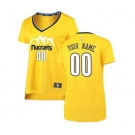 Women's Denver Nuggets Gold Custom Basketball Jersey