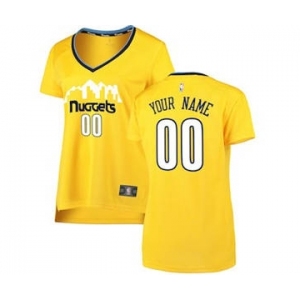 Women's Denver Nuggets Gold Custom Basketball Jersey