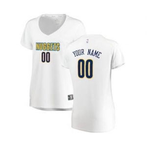 Women's Denver Nuggets White Custom Basketball Jersey - Association Edition