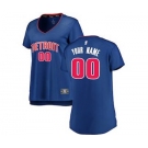 Women's Detroit Pistons Royal Custom Basketball Jersey - Icon Edition