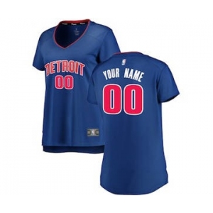 Women's Detroit Pistons Royal Custom Basketball Jersey - Icon Edition