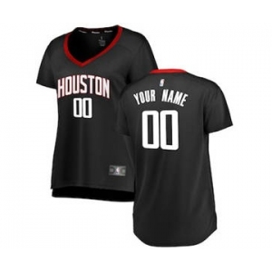 Women's Houston Rockets Black Custom Basketball Jersey