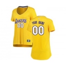 Women's Los Angeles Lakers Yellow 2017-2018 Custom Basketball Jersey - Icon Edition