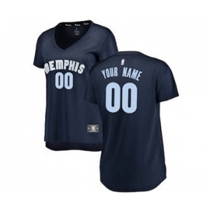 Women's Memphis Grizzlies Navy Custom Basketball Jersey - Icon Edition