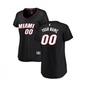 Women's Miami Heat Black Custom Basketball Jersey - Icon Edition