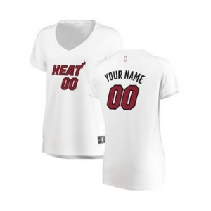 Women's Miami Heat White Custom Basketball Jersey - Association Edition