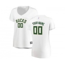 Women's Milwaukee Bucks White Custom Basketball Jersey - Association Edition