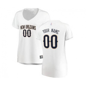Women's New Orleans Pelicans White Custom Basketball Jersey - Association Edition