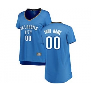 Women's Oklahoma City Thunder Blue Custom Basketball Jersey - Icon Edition
