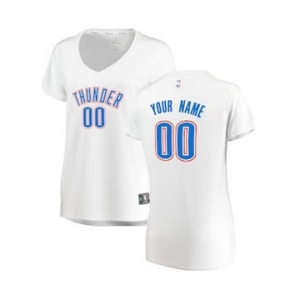 Women's Oklahoma City Thunder White Custom Basketball Jersey - Association Edition