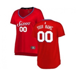 Women's Philadelphia 76ers Red Custom Basketball Jersey