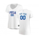 Women's Philadelphia 76ers White Custom Basketball Jersey - Association Edition