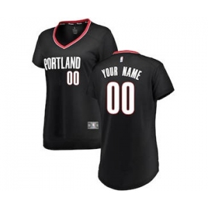 Women's Portland Trail Blazers Black Custom Basketball Jersey - Icon Edition