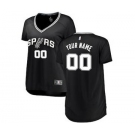 Women's San Antonio Spurs Black Custom Basketball Jersey - Icon Edition