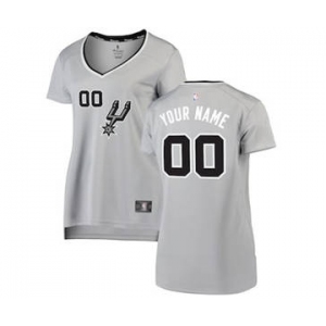 Women's San Antonio Spurs Silver Custom Basketball Jersey