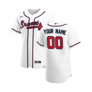 Men's Atlanta Braves 2020 Home Custom Flexbase Jersey - White