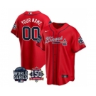 Men's Atlanta Braves Active Player Custom 2021 Navy World Series Champions With 150th Anniversary Cool Base Stitched Jersey