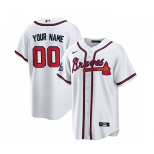 Men's Atlanta Braves Active Player Custom 2021 White World Series Champions Cool Base Stitched Jersey