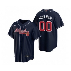 Men's Atlanta Braves Active Player Custom Navy Cool Base Stitched Baseball Jersey