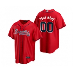 Men's Atlanta Braves Active Player Custom Red Cool Base Stitched Baseball Jersey