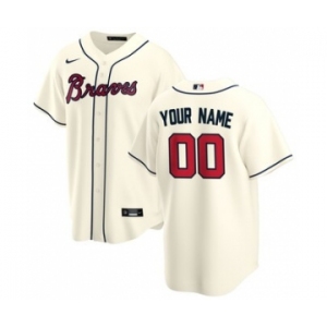 Men's Atlanta Braves Alternate 2020 Baseball Custom Cool Base Jersey - Cream