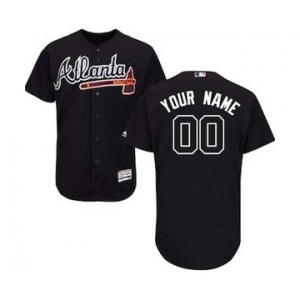 Men's Atlanta Braves Customized Alternate Navy Flex Base Custom Baseball Baseball Jersey