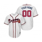 Men's Atlanta Braves Customized White Home Cool Base Custom Baseball Baseball Jersey