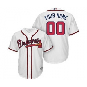 Men's Atlanta Braves Customized White Home Cool Base Custom Baseball Baseball Jersey