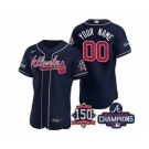 Men's Atlanta Braves Navy ACTIVE PLAYER Custom 2021 World Series Champions With 150th Anniversary Stitched Jersey